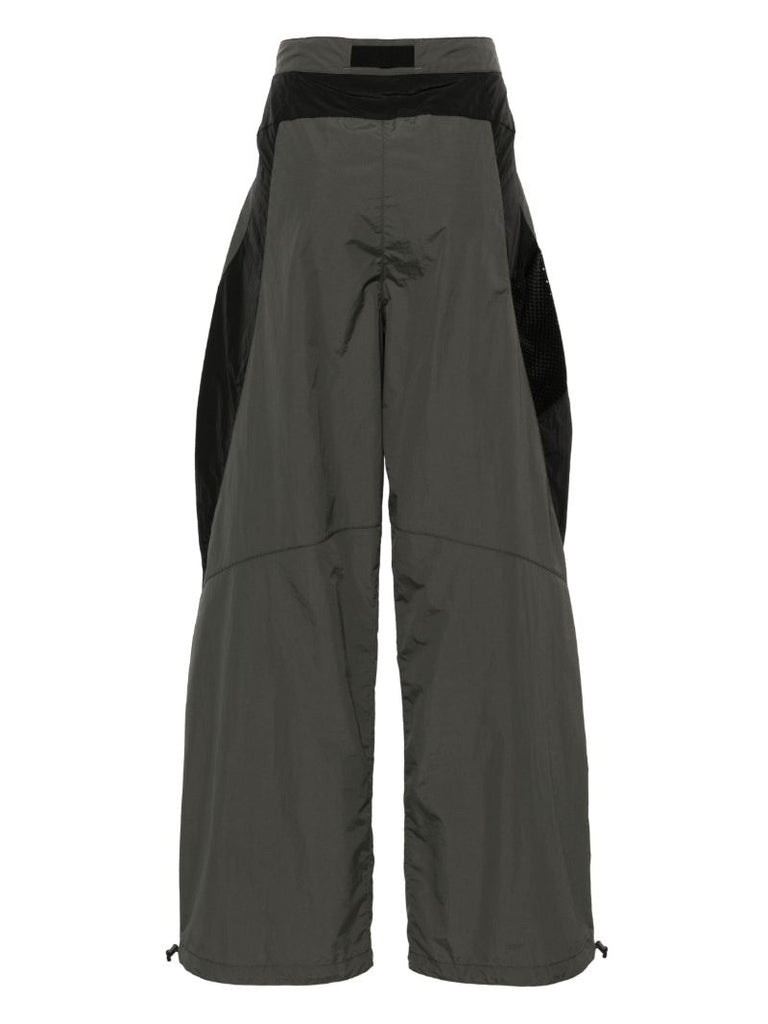Grey Wide-leg Panelled Track Pants