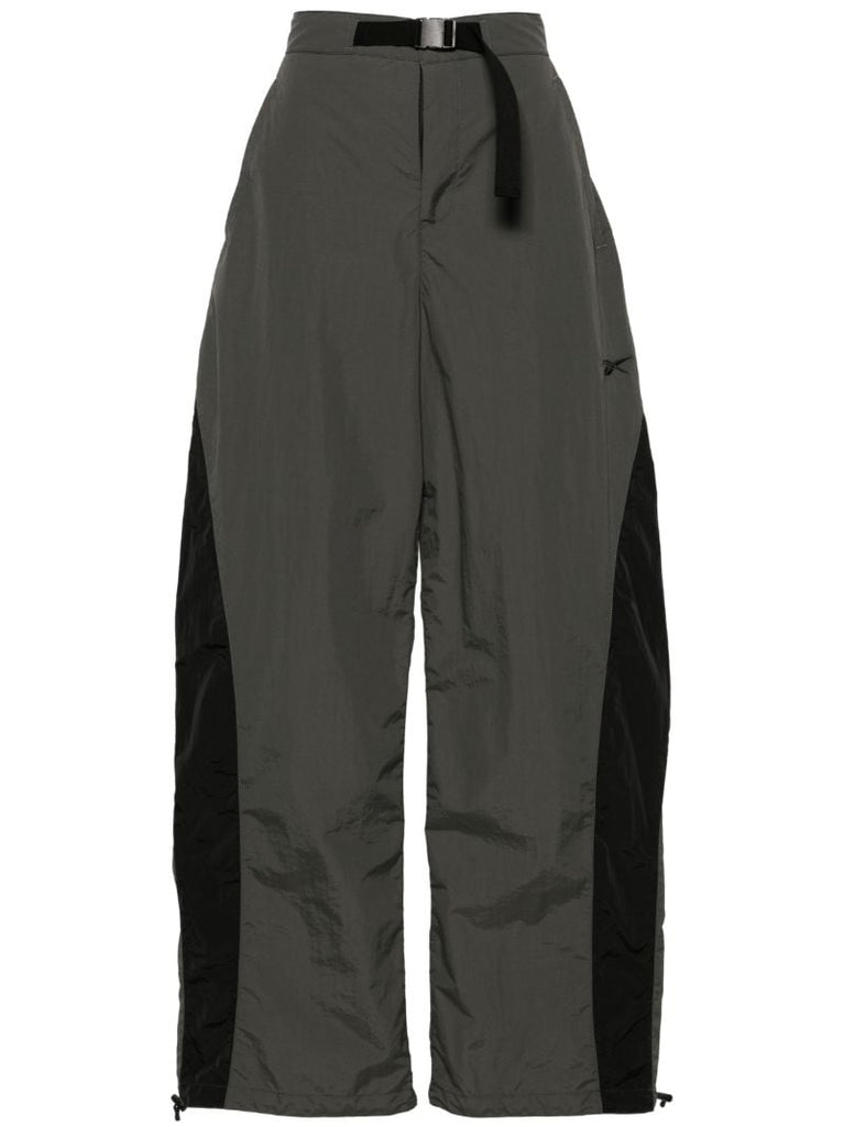 Grey Wide-leg Panelled Track Pants