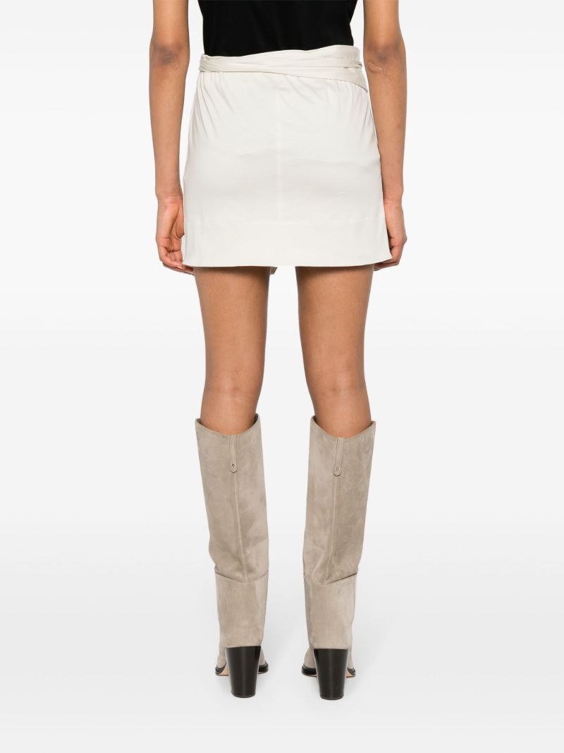 White Berecine Wrap Mini Skirt
