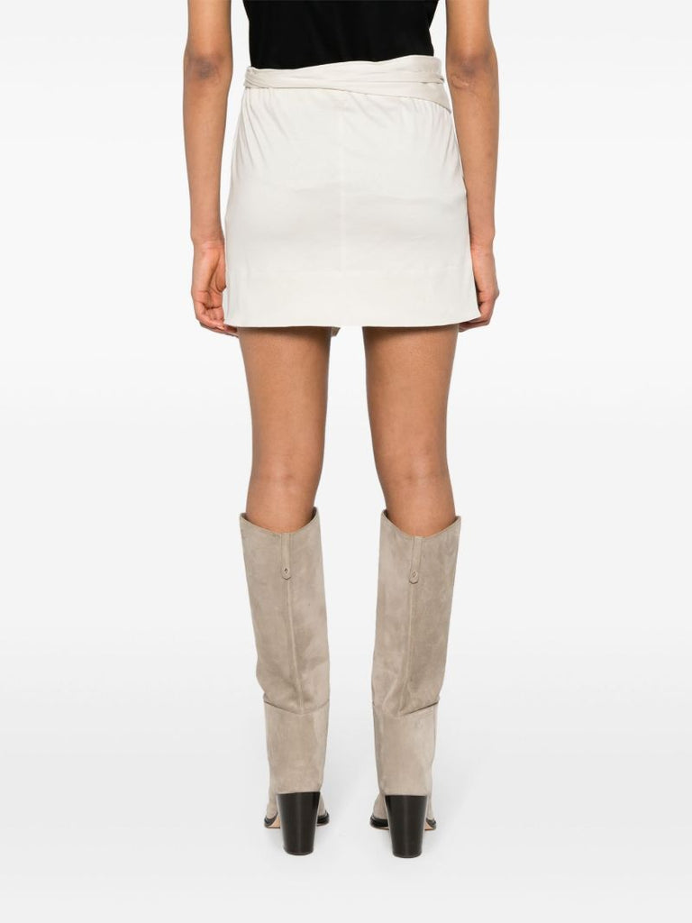 White Berecine Wrap Mini Skirt