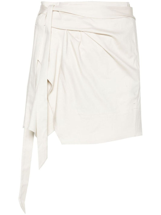 White Berecine Wrap Mini Skirt