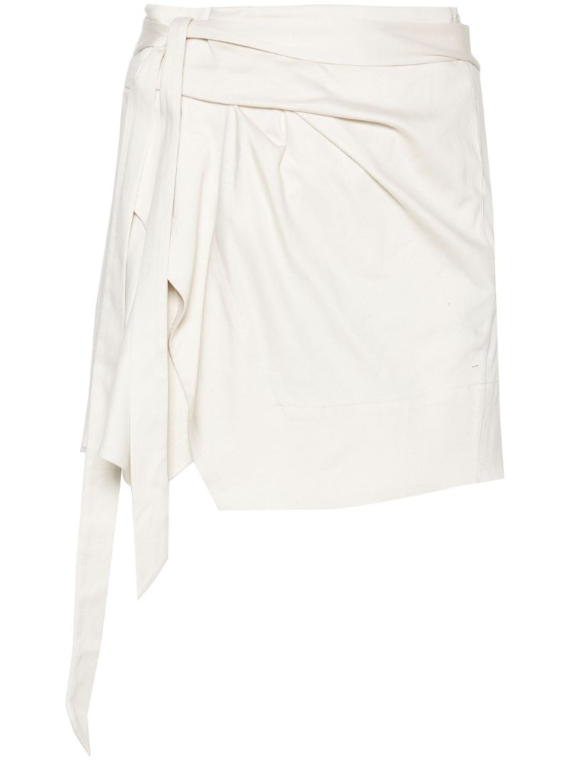 White Berecine Wrap Mini Skirt
