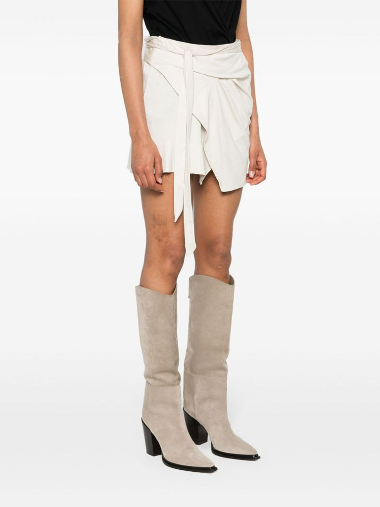 White Berecine Wrap Mini Skirt