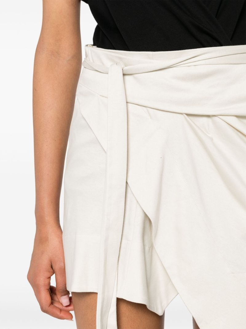 White Berecine Wrap Mini Skirt