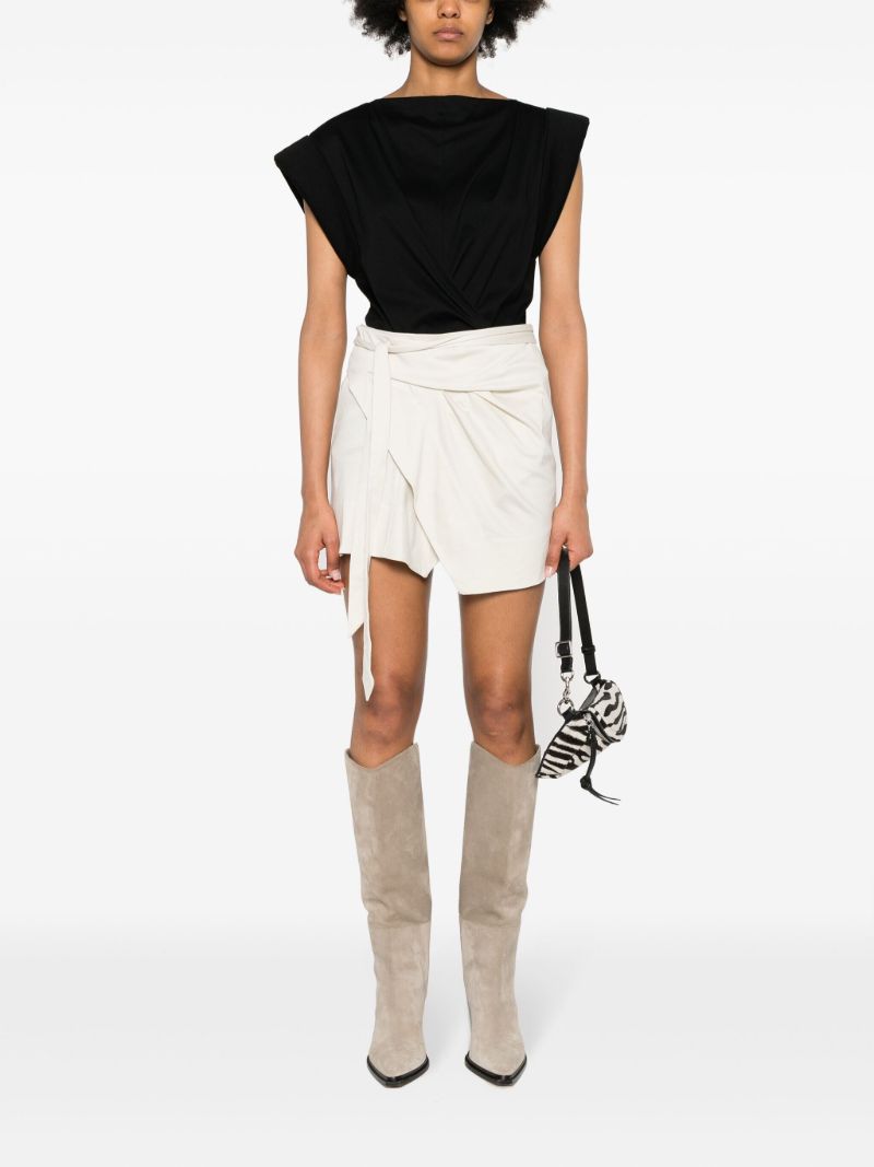White Berecine Wrap Mini Skirt
