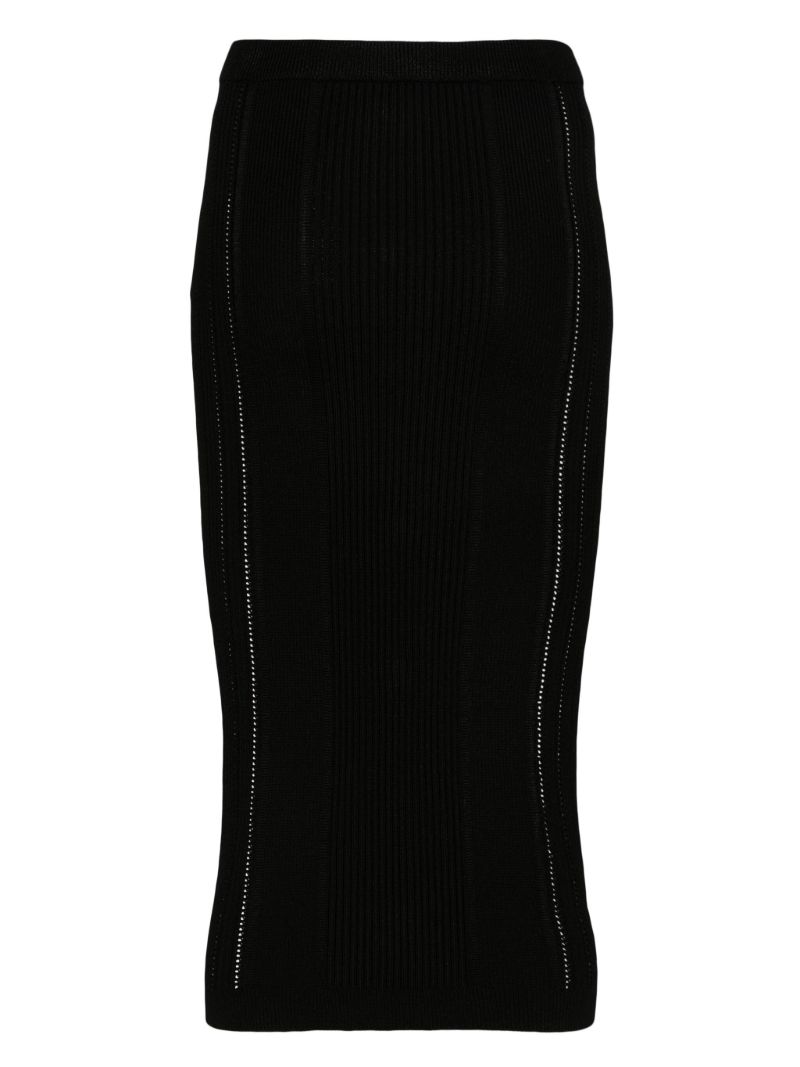 Black 5-button Knit Skirt