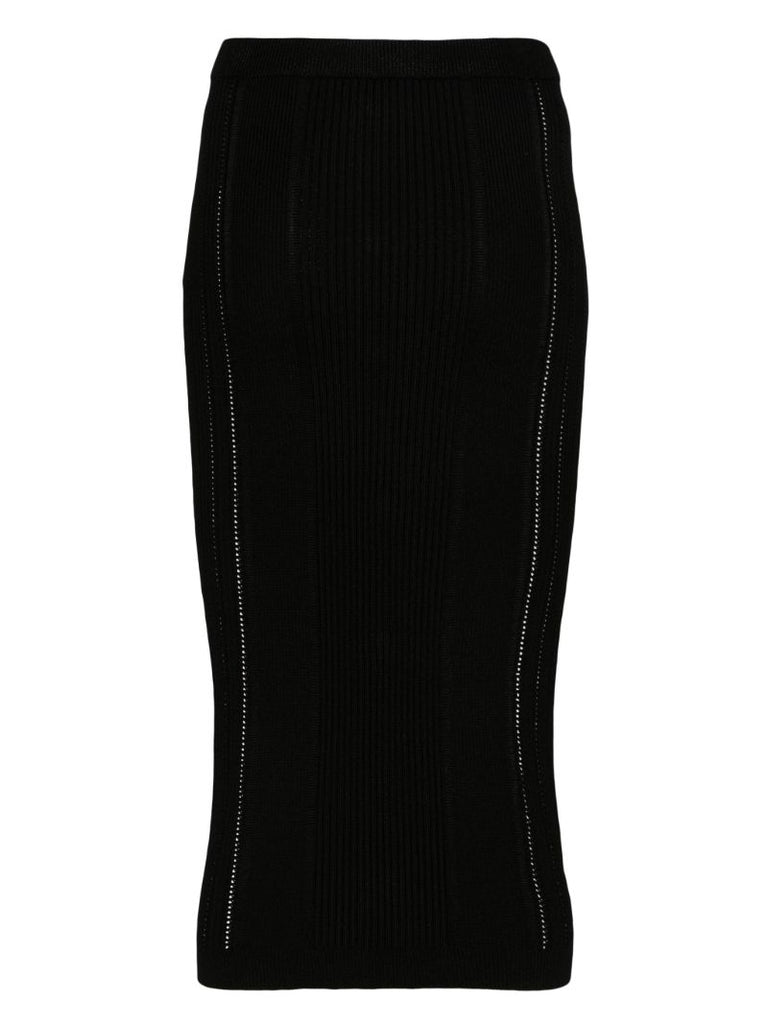 Black 5-button Knit Skirt