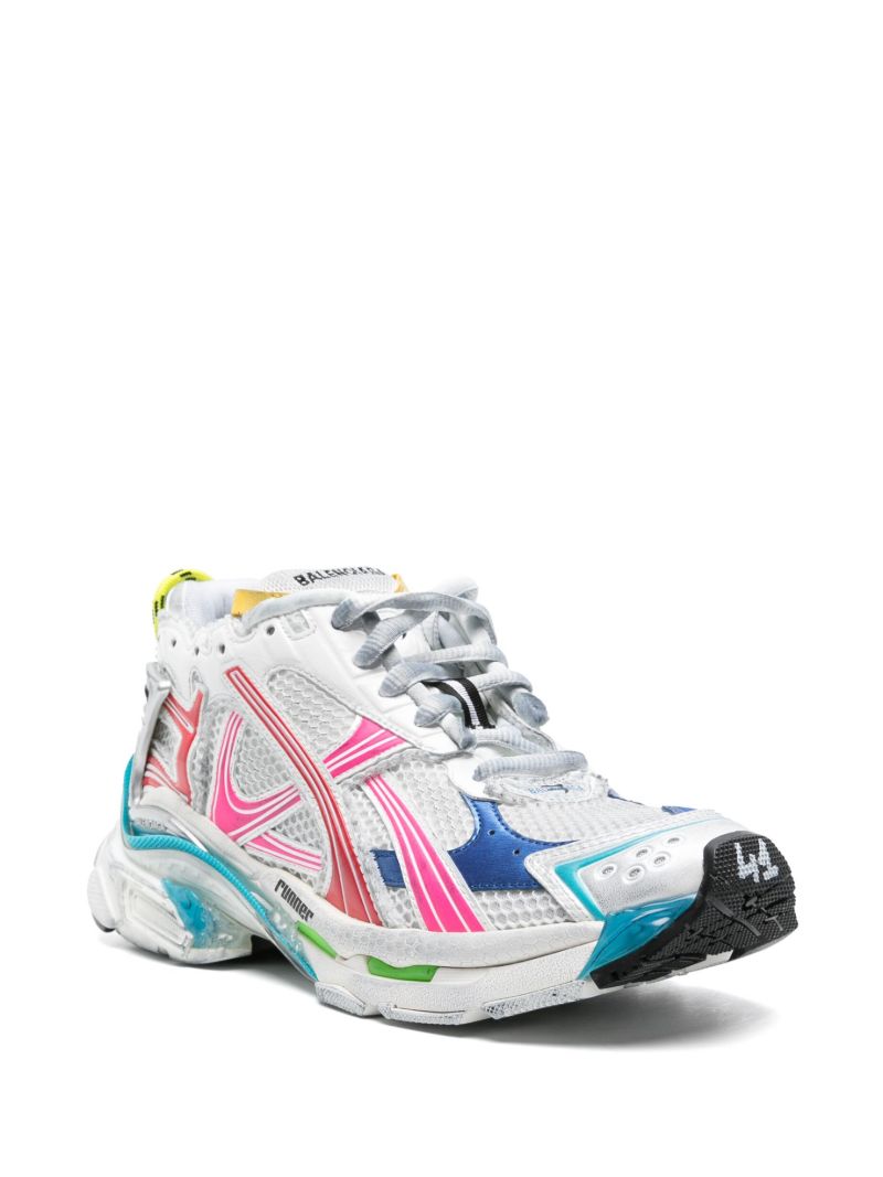 White Runner Panelled Sneakers