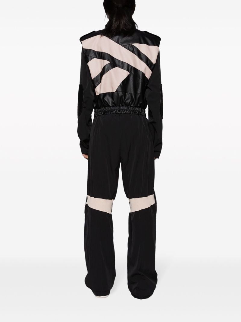 Black Vector Faux-leather Biker Jacket