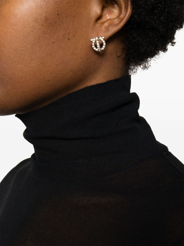 Gold-tone Gancini Crystal-embellished Earrings
