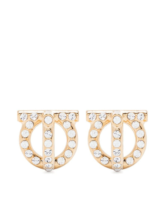 Gold-tone Gancini Crystal-embellished Earrings