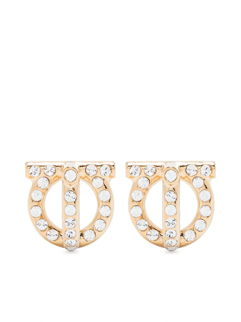 Gold-tone Gancini Crystal-embellished Earrings