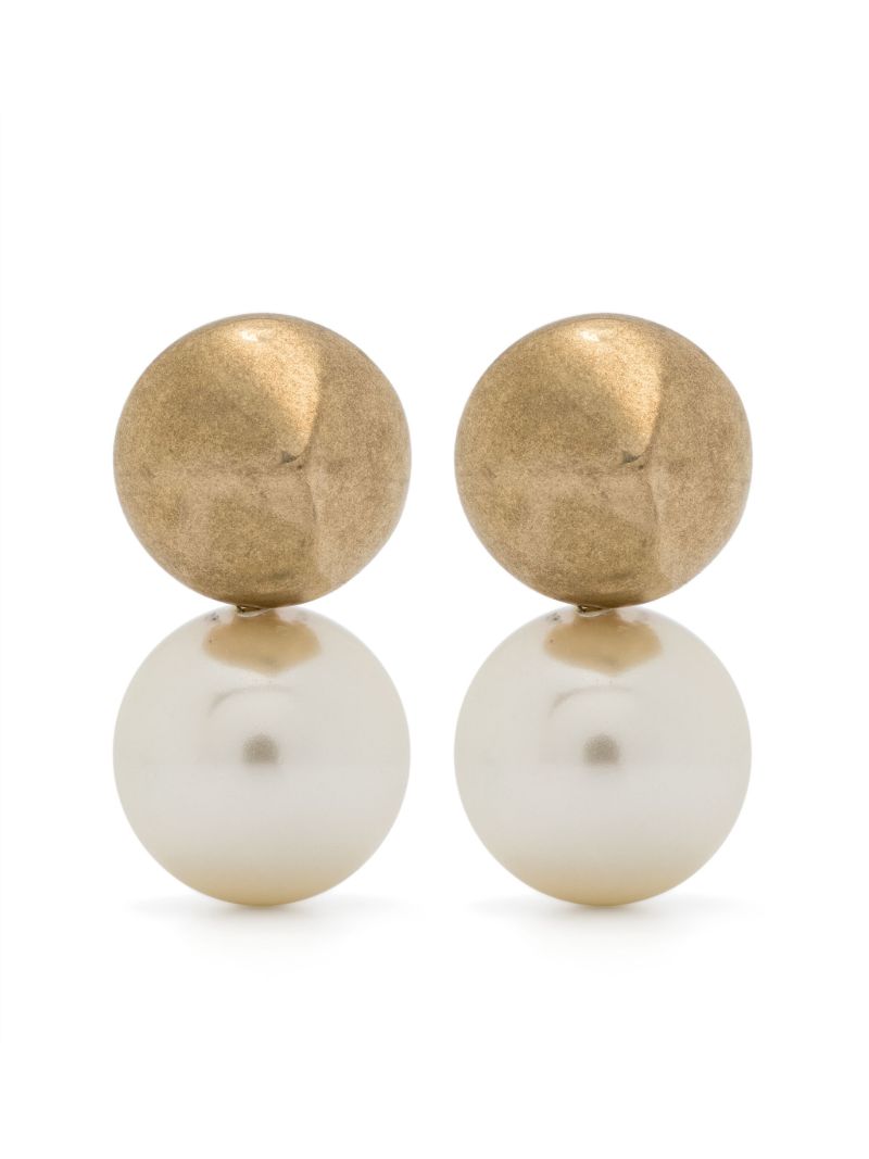 Gold-tone Bead-embellished Earrings