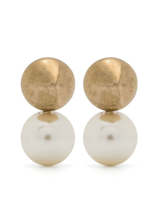 Gold-tone Bead-embellished Earrings