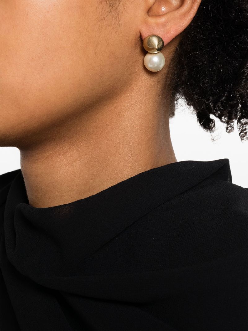 Gold-tone Bead-embellished Earrings
