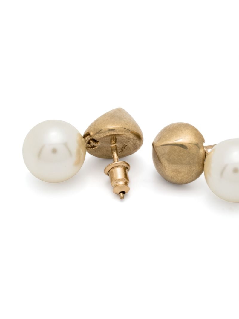 Gold-tone Bead-embellished Earrings