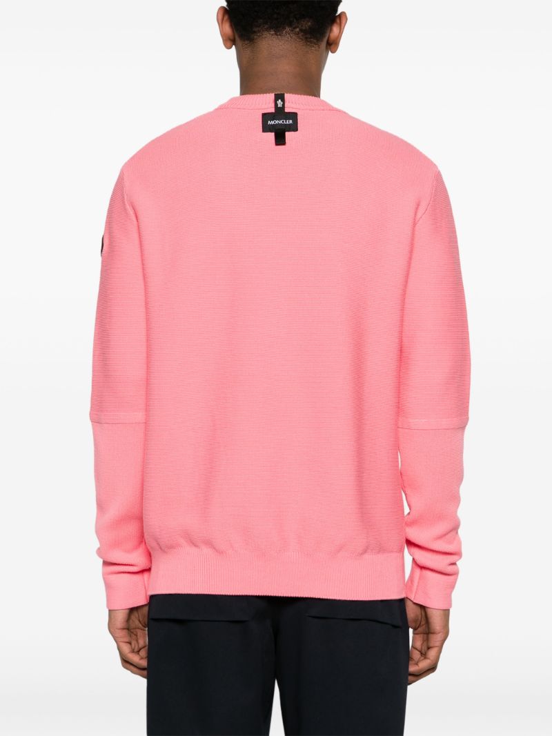 Pink Logo AppliquÃ_x0083_Â© Cotton Jumper