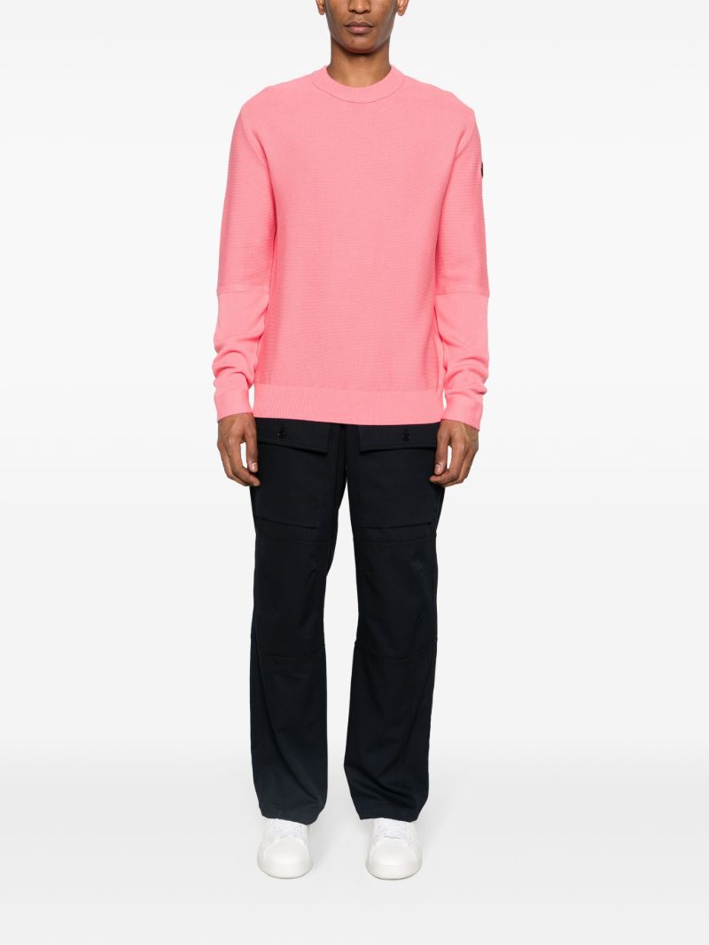 Pink Logo AppliquÃ_x0083_Â© Cotton Jumper