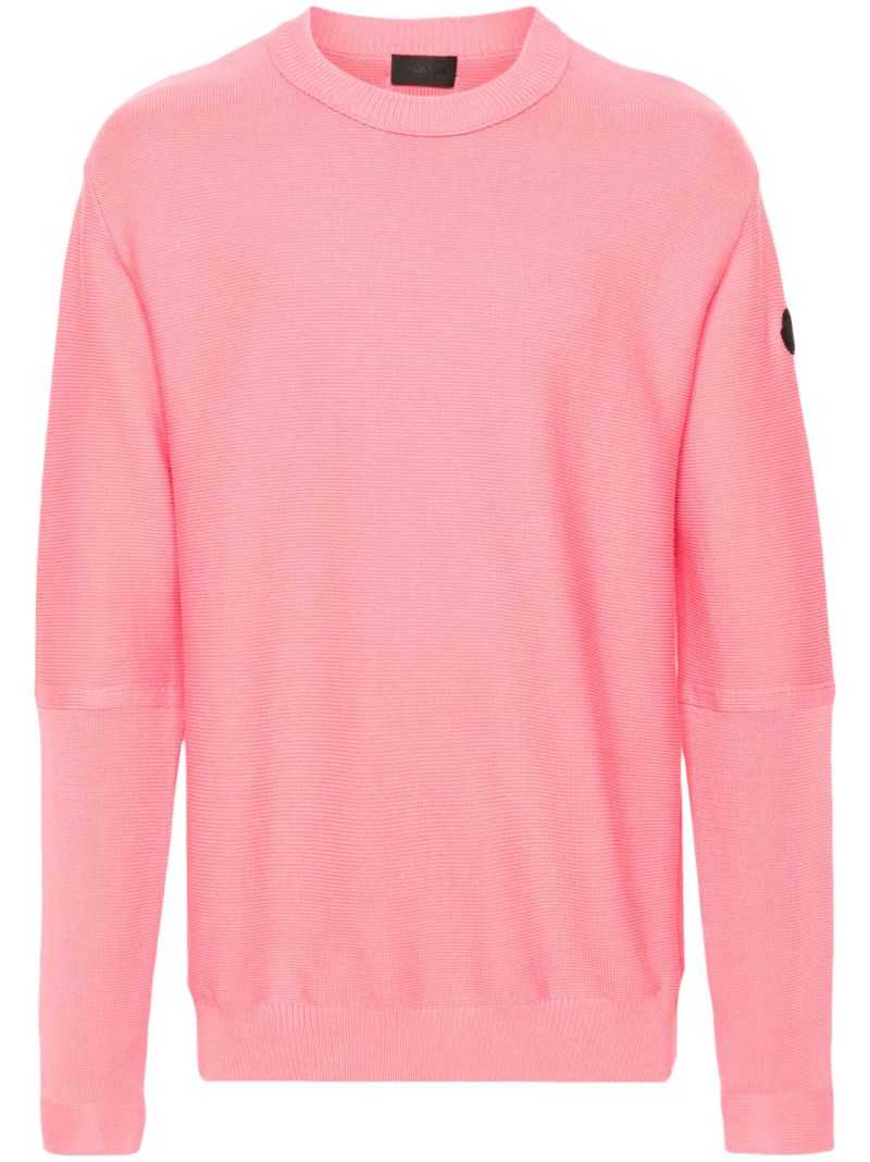 Pink Logo AppliquÃ_x0083_Â© Cotton Jumper