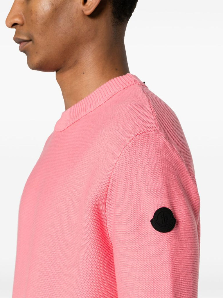 Pink Logo AppliquÃ_x0083_Â© Cotton Jumper