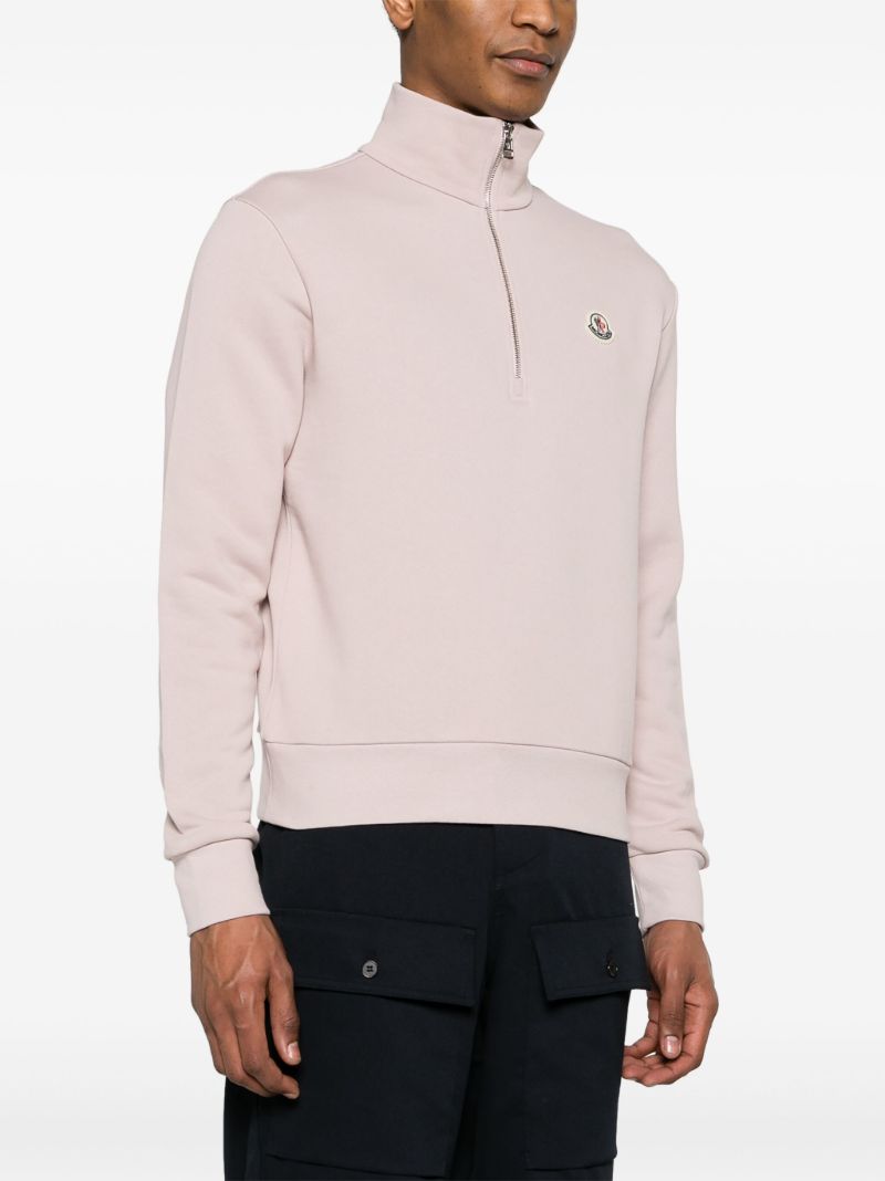 Pink Logo AppliquÃ_x0083_Â© Cotton Sweatshirt