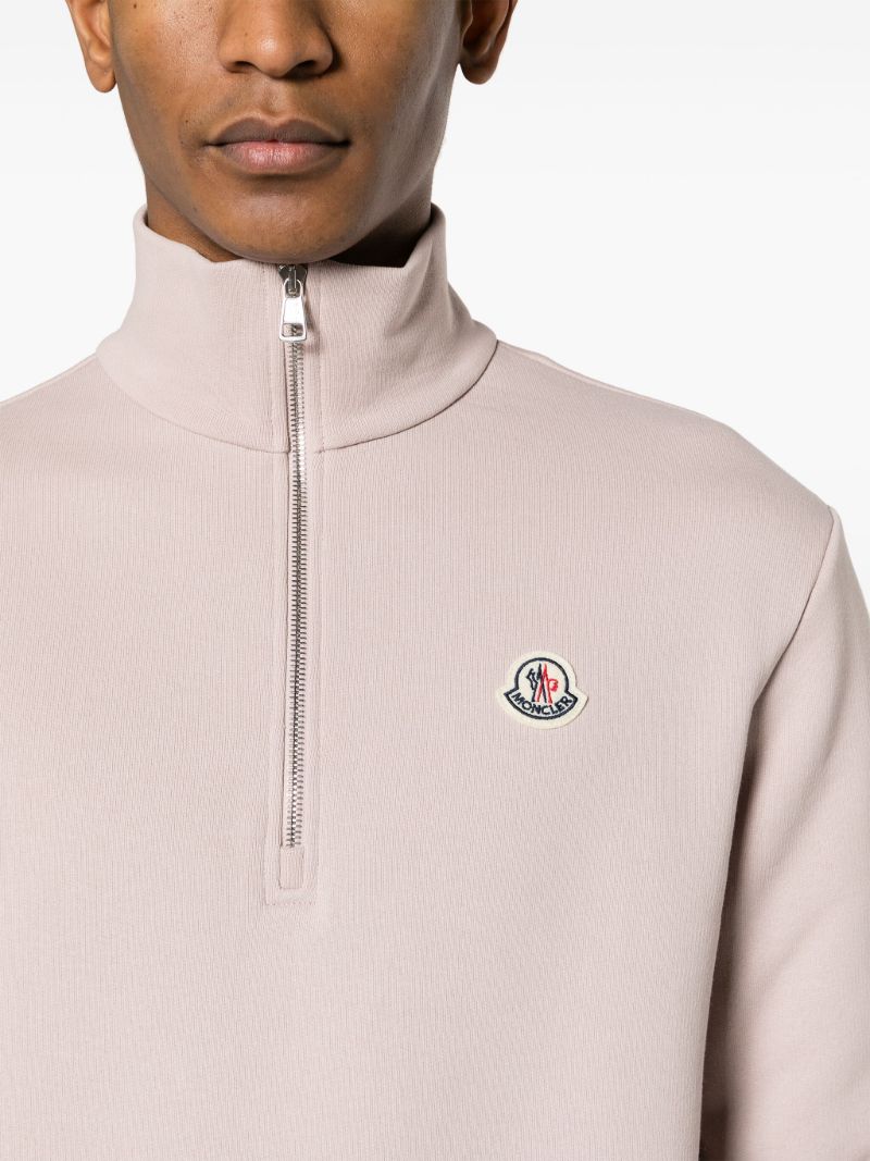Pink Logo AppliquÃ_x0083_Â© Cotton Sweatshirt