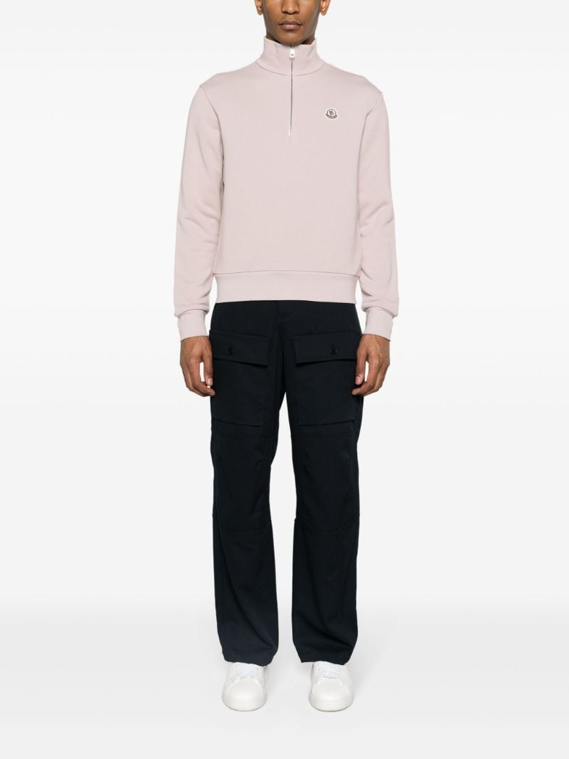 Pink Logo AppliquÃ_x0083_Â© Cotton Sweatshirt