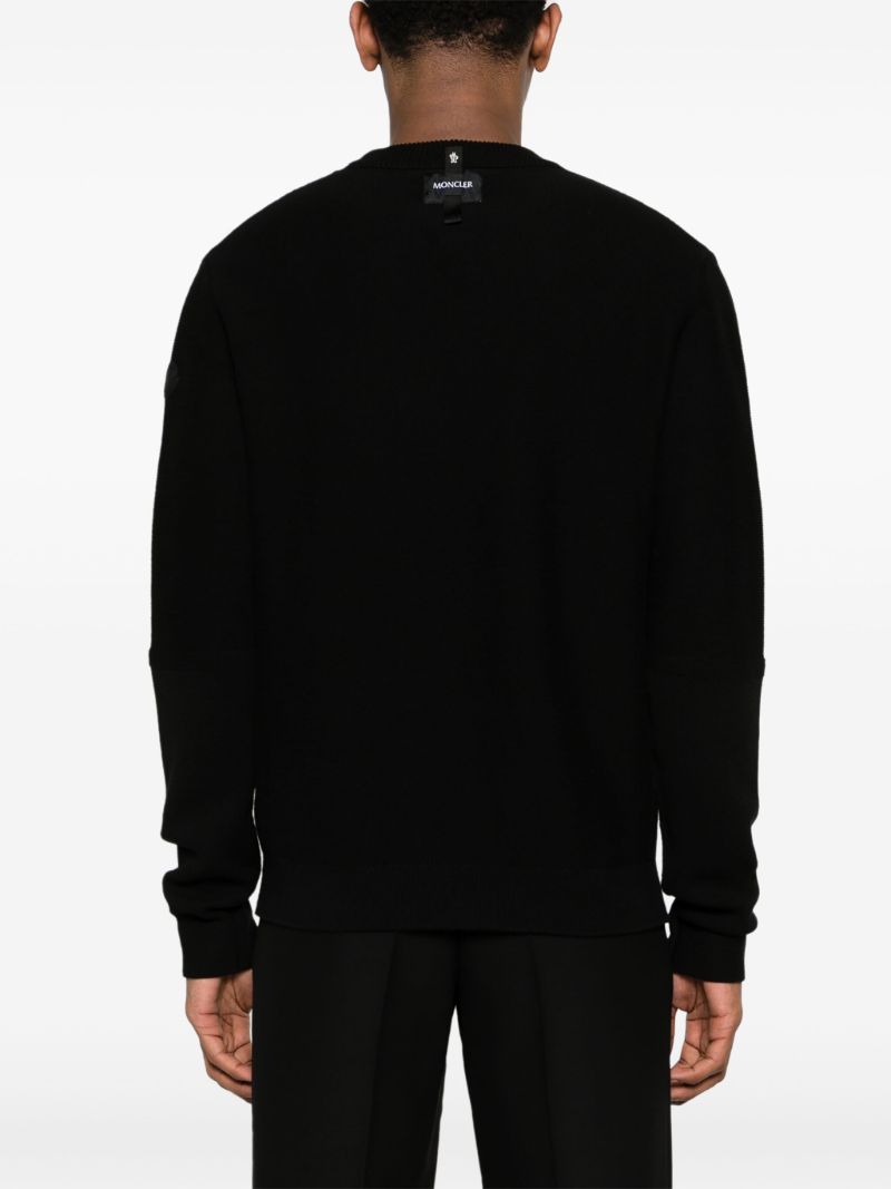 Black Logo AppliquÃ_x0083_Â© Cotton Jumper