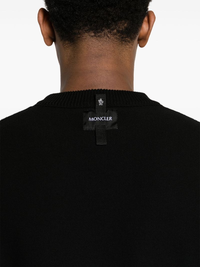 Black Logo AppliquÃ_x0083_Â© Cotton Jumper