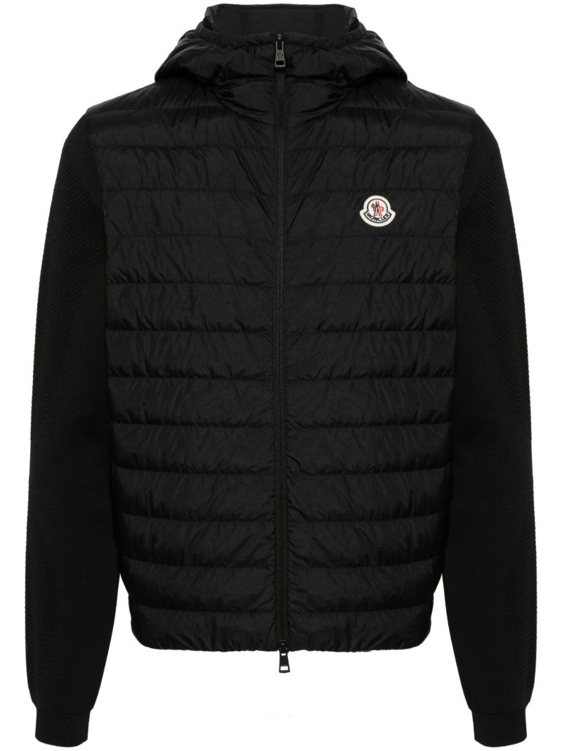 Black Knit-sleeves Puffer Jacket