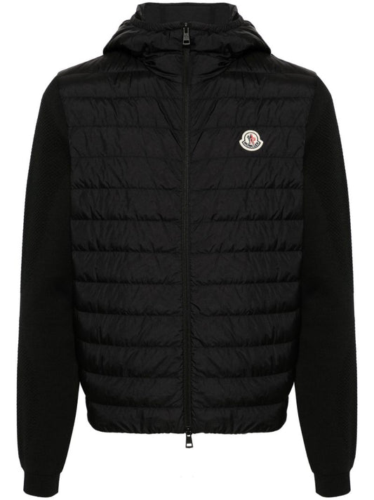 Black Knit-sleeves Puffer Jacket