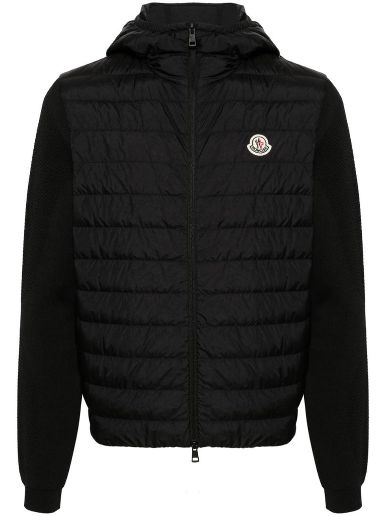 Black Knit-sleeves Puffer Jacket