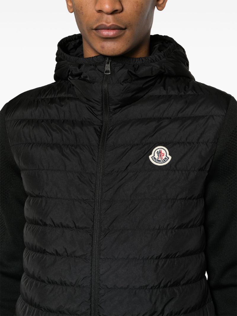 Black Knit-sleeves Puffer Jacket