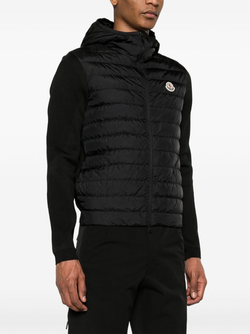 Black Knit-sleeves Puffer Jacket