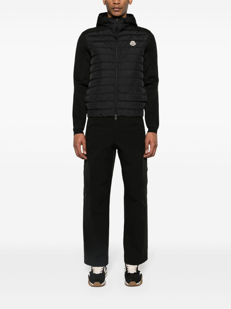 Black Knit-sleeves Puffer Jacket