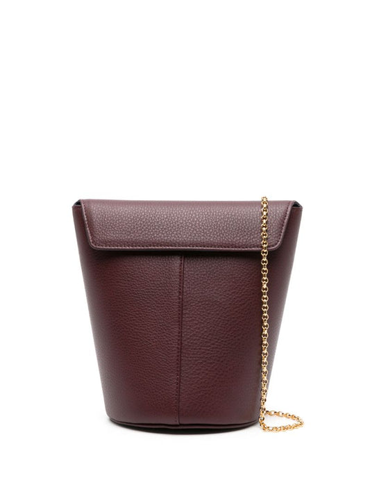 Red Olive Leather Bucket Bag