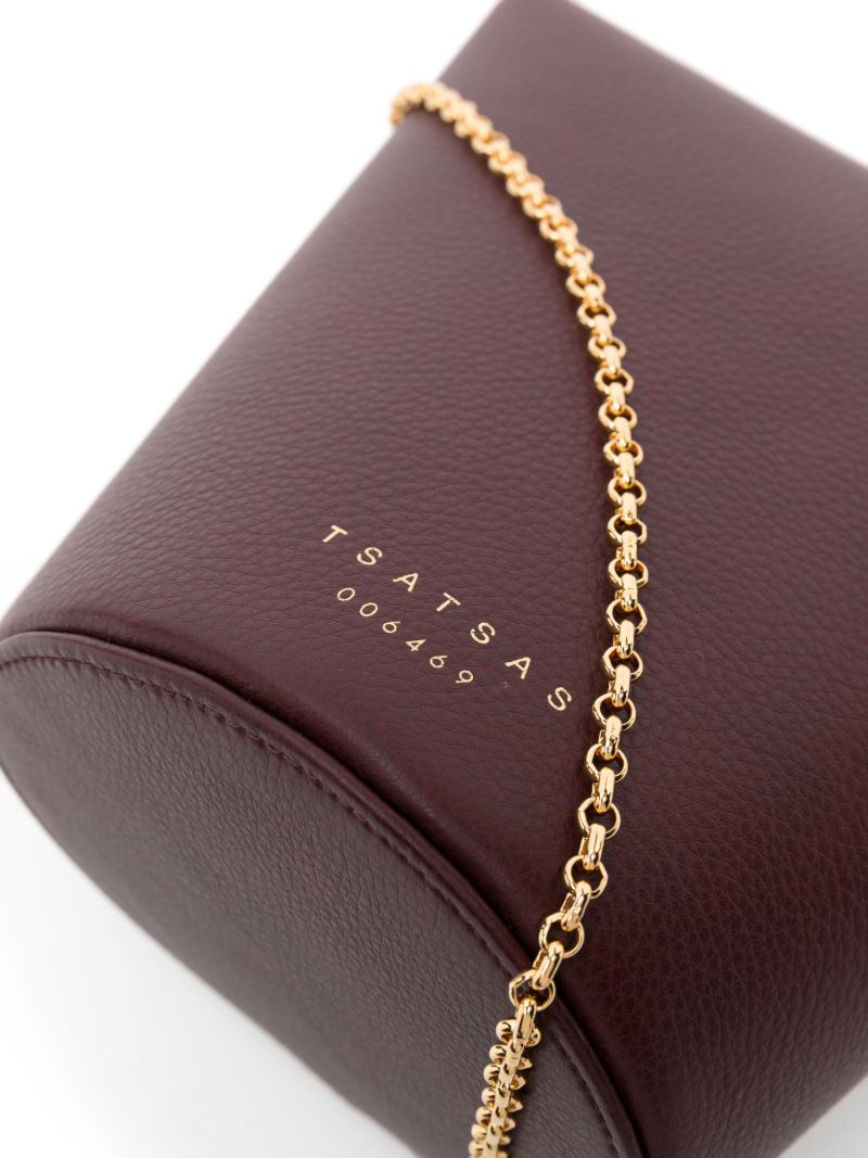 Red Olive Leather Bucket Bag