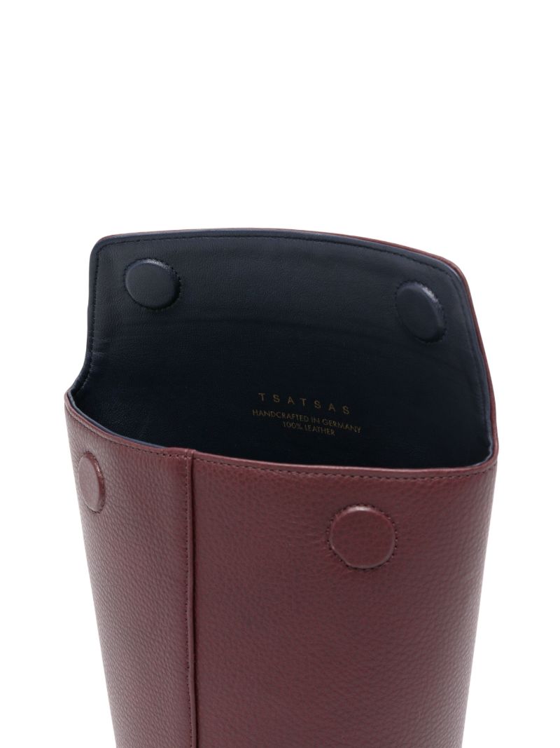 Red Olive Leather Bucket Bag