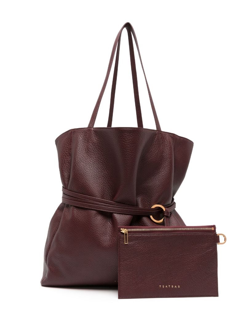 Red Anis Leather Tote Bag