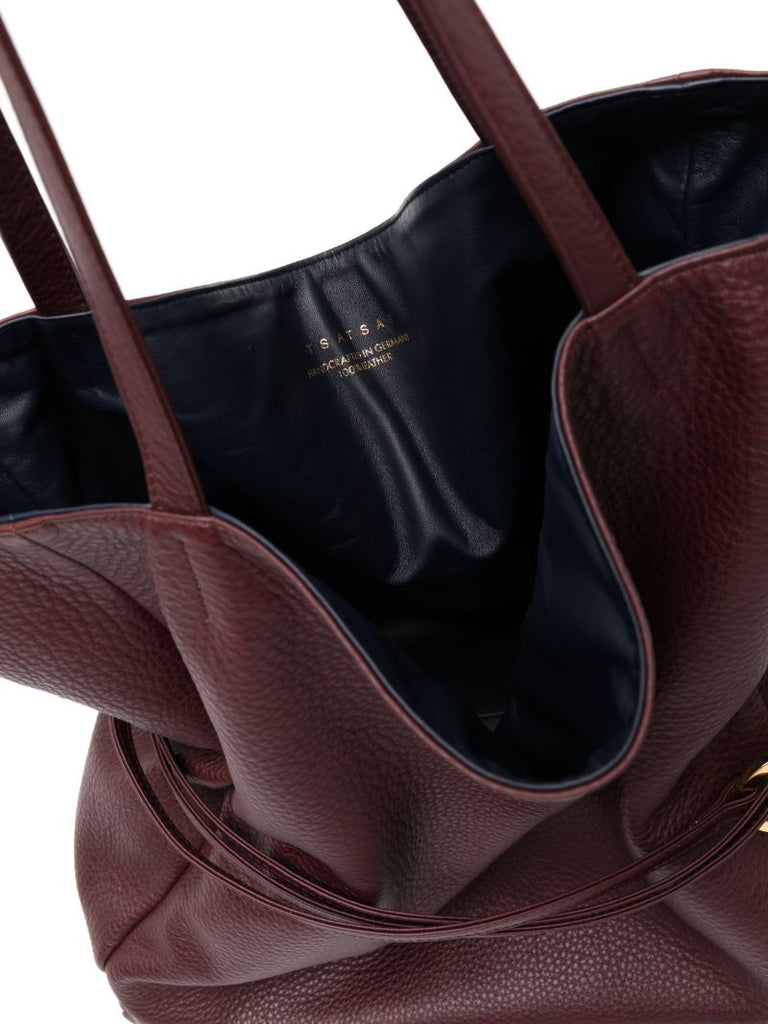 Red Anis Leather Tote Bag