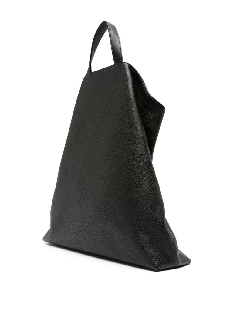 Black Fluke Leather Tote Bag