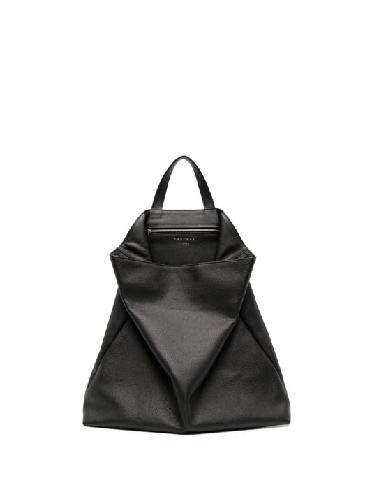 Black Fluke Leather Tote Bag