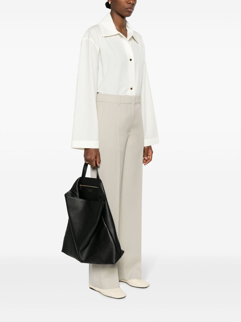 Black Fluke Leather Tote Bag