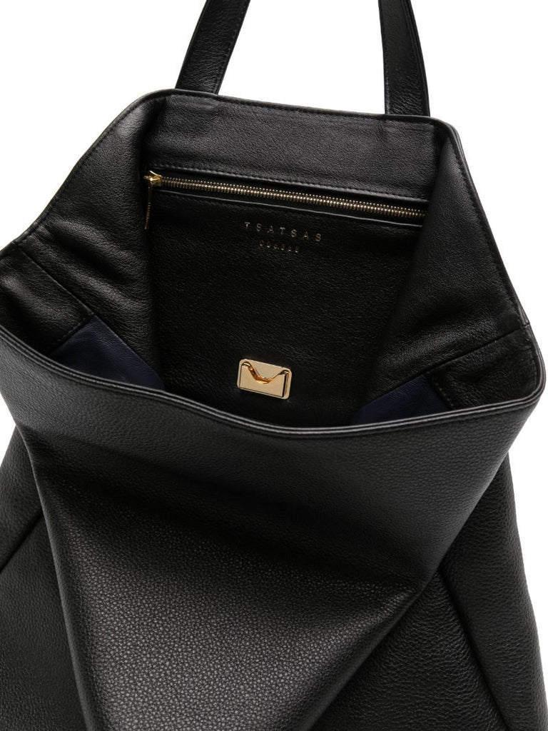 Black Fluke Leather Tote Bag