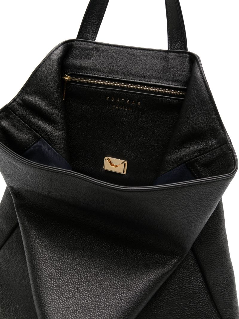 Black Fluke Leather Tote Bag