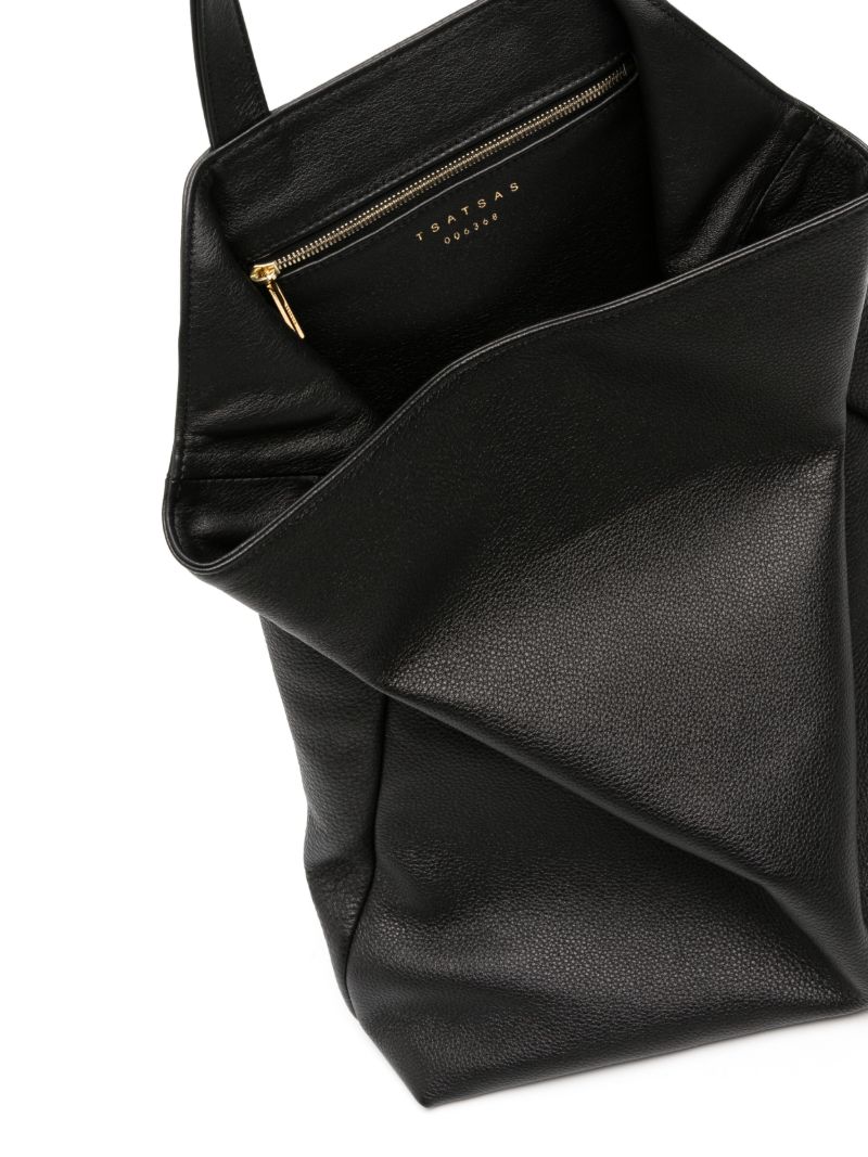 Black Fluke Leather Tote Bag