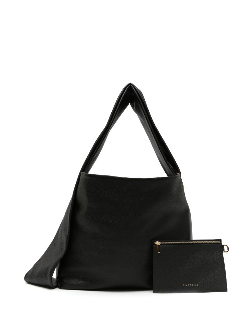 Black Shift Leather Tote Bag