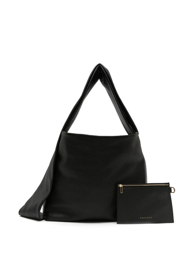 Black Shift Leather Tote Bag