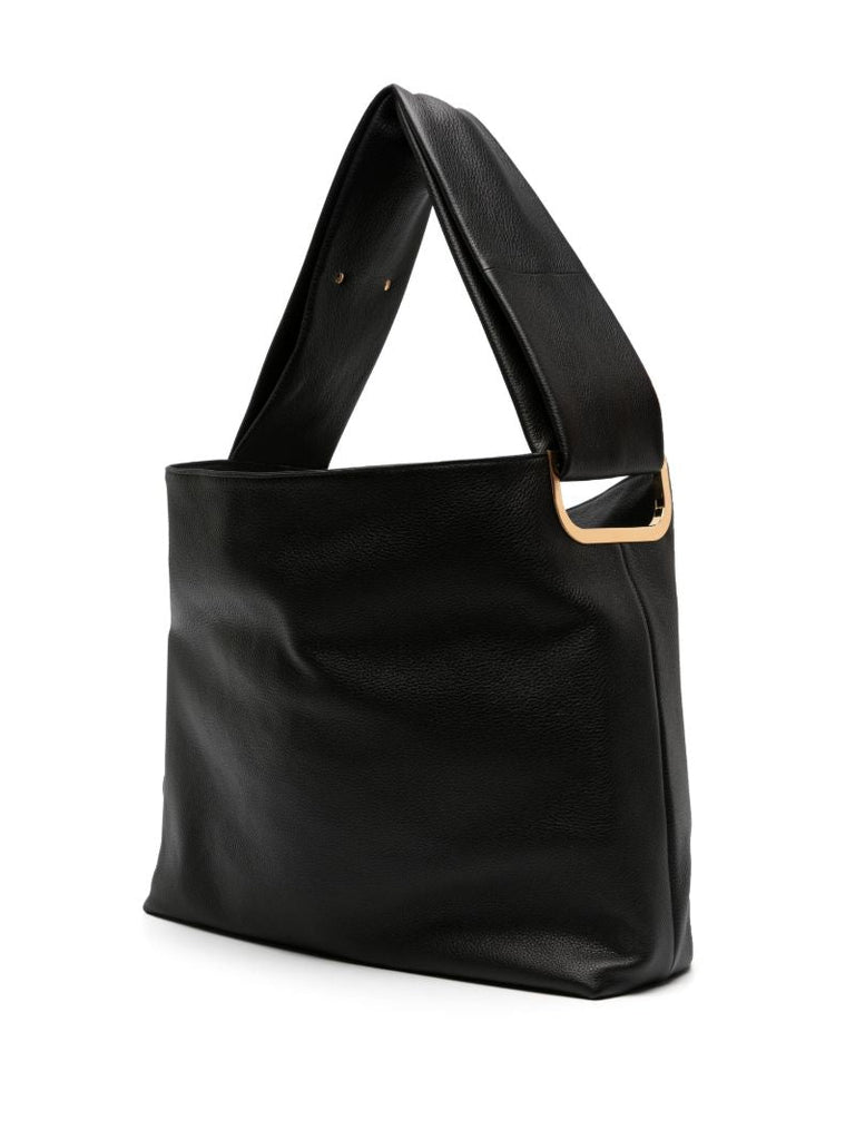 Black Shift Leather Tote Bag
