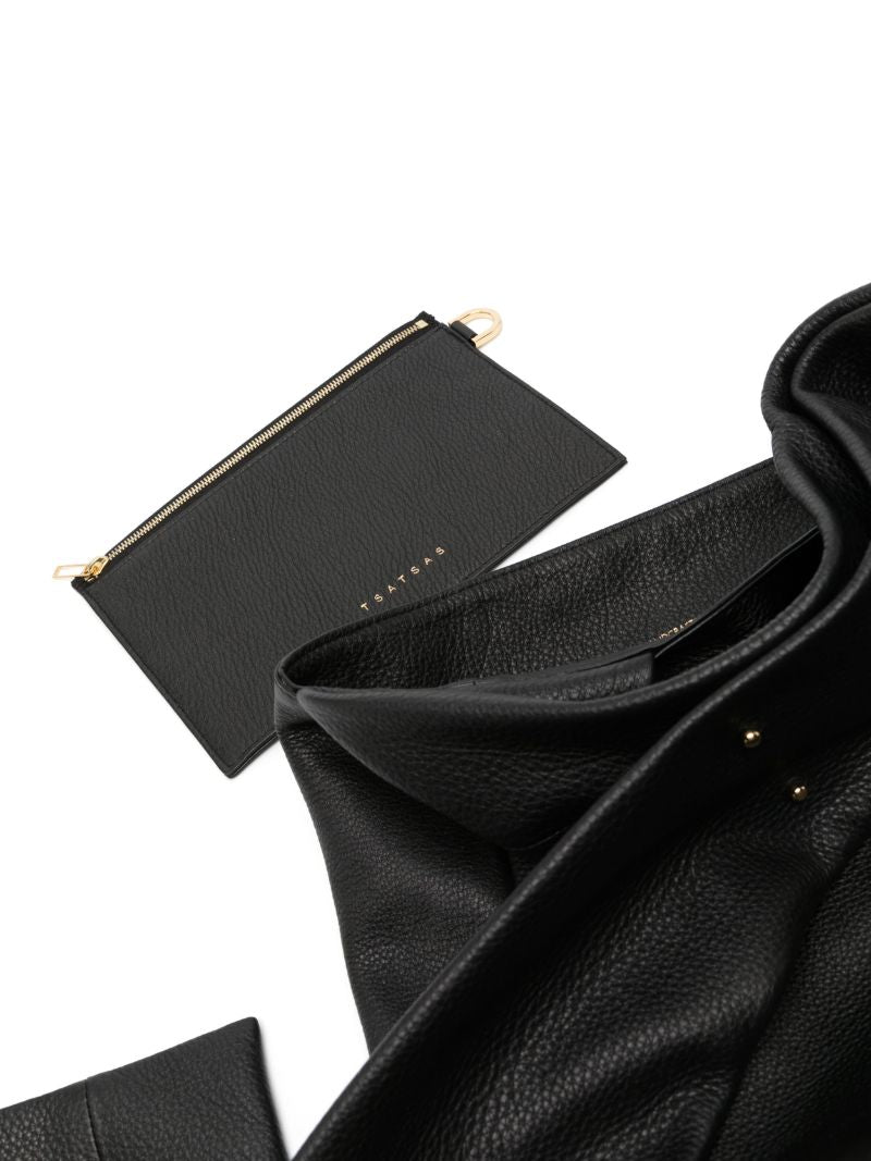 Black Shift Leather Tote Bag